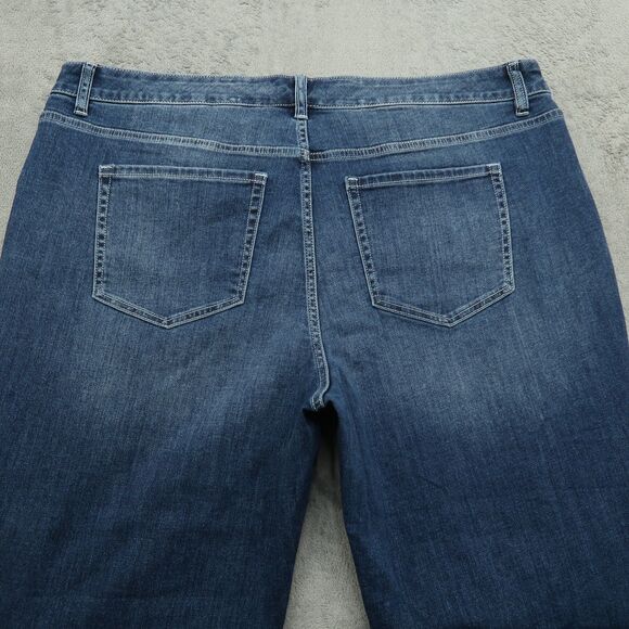 Lane Bryant Jeans Womens Size 20 Blue Mid-Rise Flex Girlfriend Crop 24.5" Inseam - Picture 14 of 16